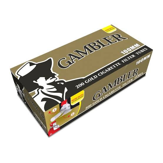 GAMBLER 100 MM 200 GOLD CIGARETTE FILTER TUBES GAMBLER 100 MM 200 GOLD CIGARETTE FILTER TUBES