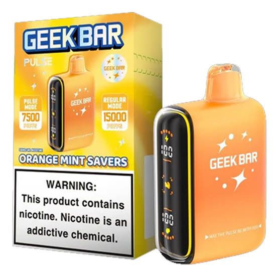 GEEK BAR PULSE 15K ORANGE MINT SAVERS GEEK BAR PULSE 15K ORANGE MINT SAVERS