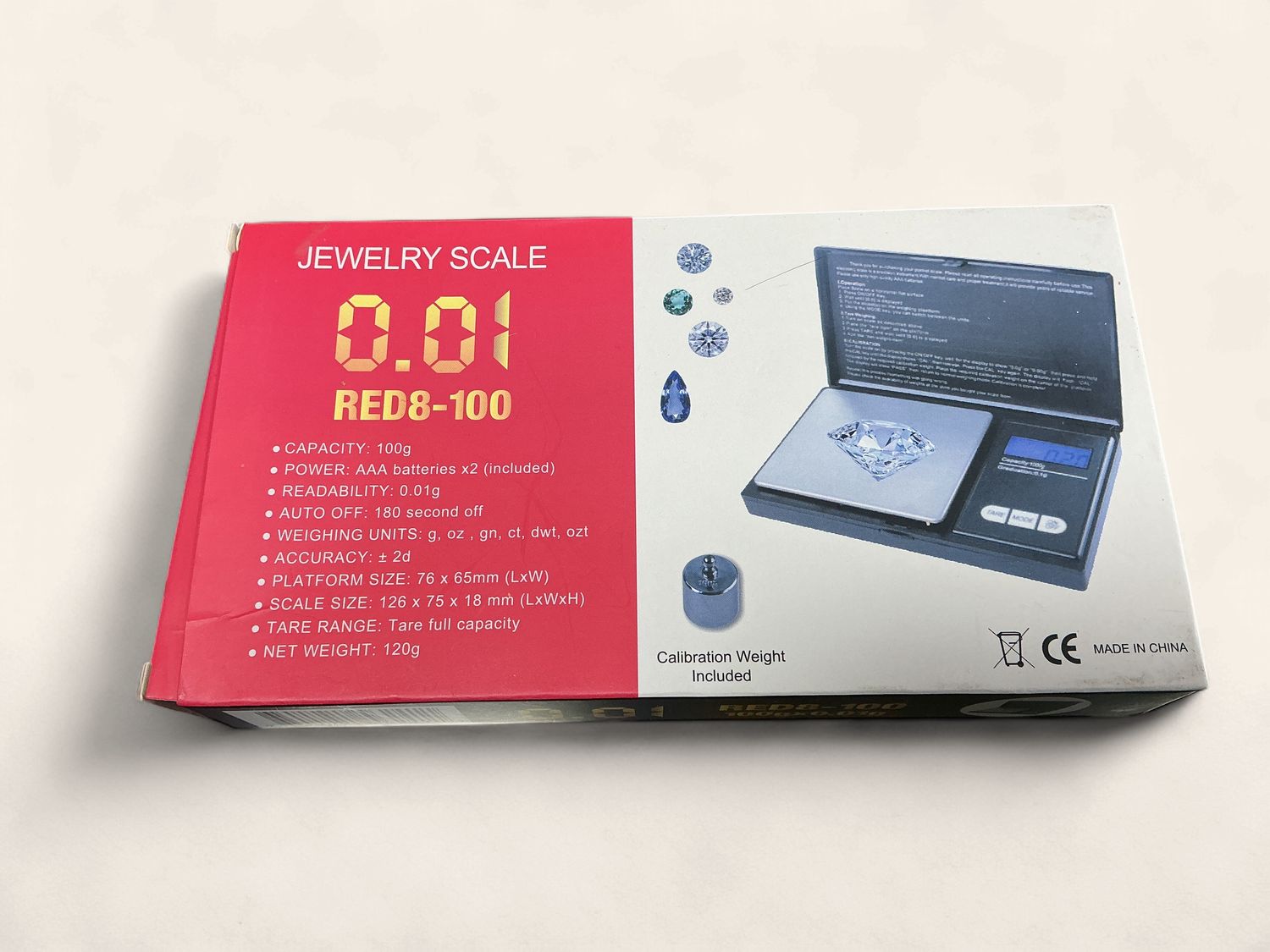 JEWERY SCALE 0.01 RED 8-100