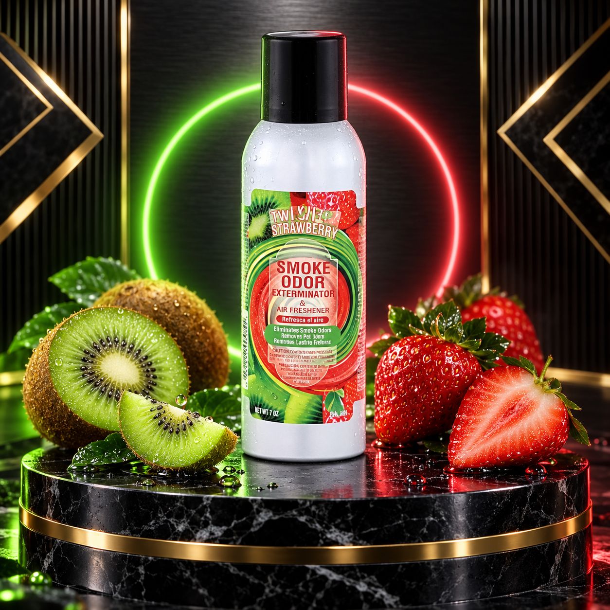 KIWI TWISTED STRAWBERRY SMOKE ODOR EXTERMINATOR & AIR FRESHENER 7OZ KIWI TWISTED STRAWBERRY SMOKE ODOR EXTERMINATOR & AIR FRESHENER 7OZ