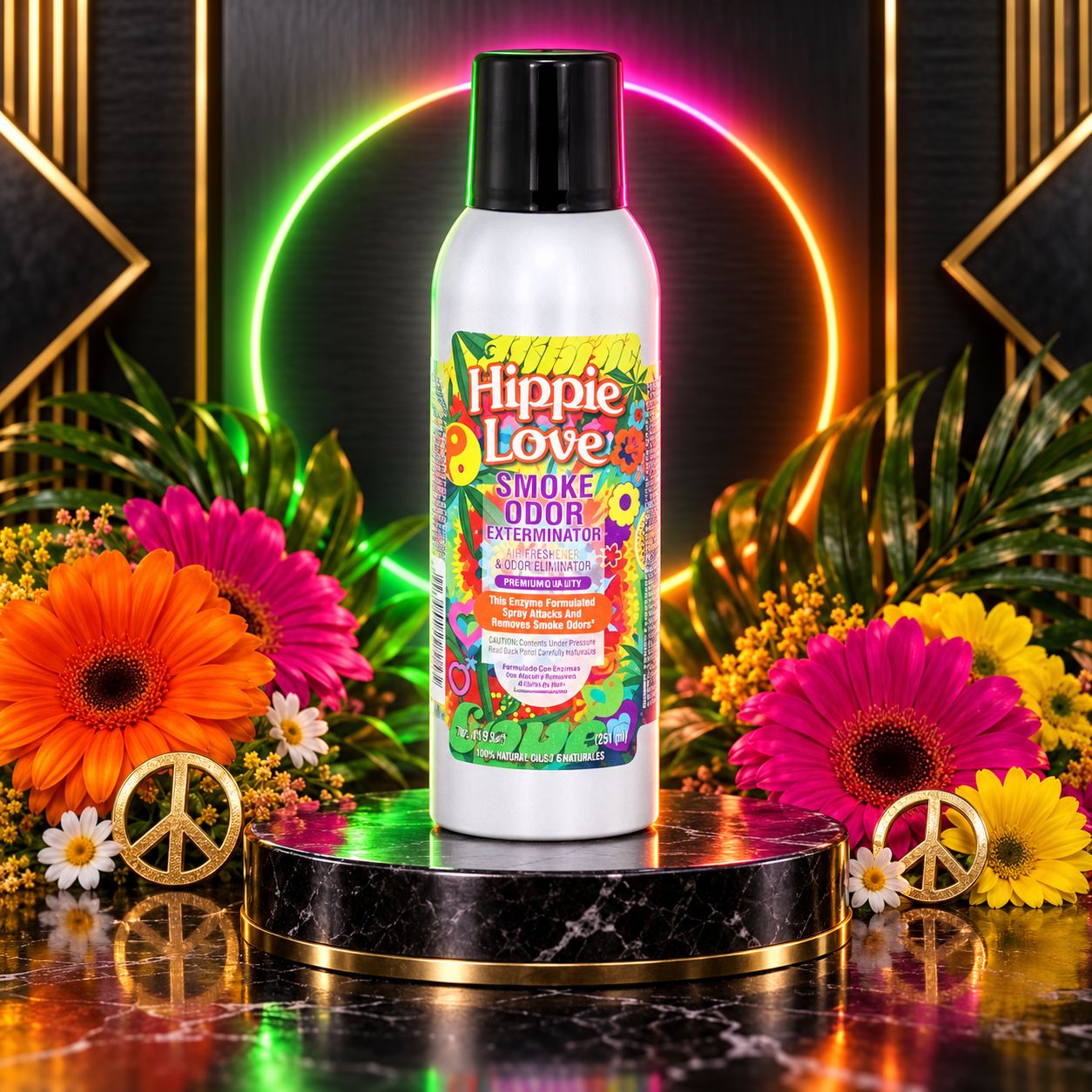 HIPPIE LOVE SMOKE ODOR EXTERMINATOR & AIR FRESHENER 7OZ HIPPIE LOVE SMOKE ODOR EXTERMINATOR & AIR FRESHENER 7OZ