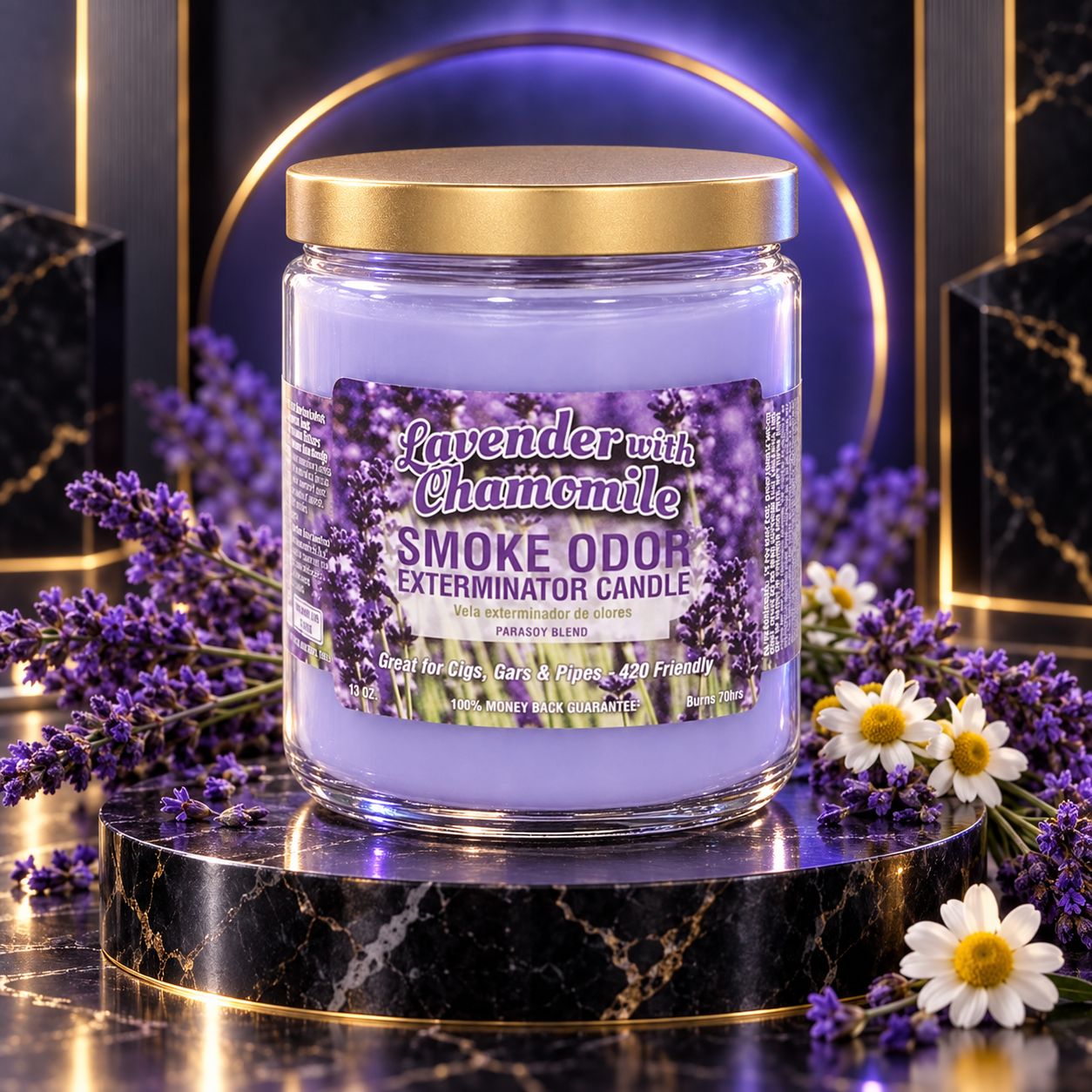 LAVENDER WITH CHAMOMILE SMOKE ODOR EXTEMINATOR CANDLE 13OZ LAVENDER WITH CHAMOMILE SMOKE ODOR EXTEMINATOR CANDLE 13OZ