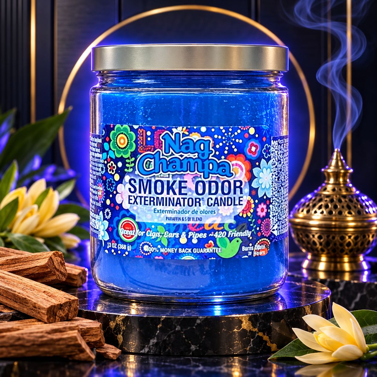 NAG CHAMPA SMOKE ODOR EXTEMINATOR CANDLE 13OZ NAG CHAMPA SMOKE ODOR EXTEMINATOR CANDLE 13OZ