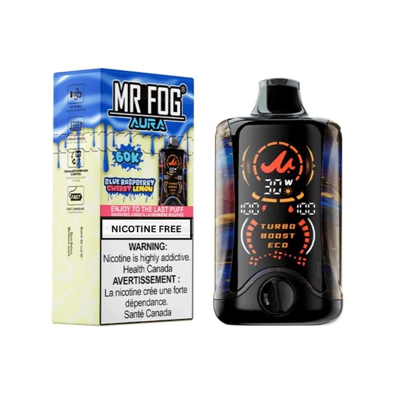 MR FOG AURA 60K BKLUE RASPBERRY CHERRY LEMON MR FOG AURA 60K BKLUE RASPBERRY CHERRY LEMON