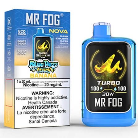 MR FOG NOVA 36K BLUE RAZZ STEEZY BANANA MR FOG NOVA 36K BLUE RAZZ STEEZY BANANA