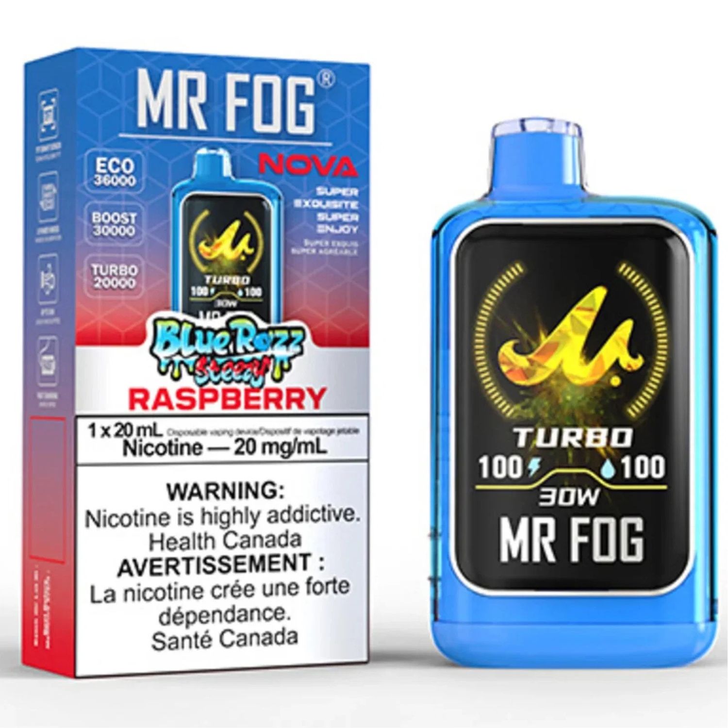 MR FOG NOVA BLUE RAZZ STEEZY 36k RASPBERRY MR FOG NOVA BLUE RAZZ STEEZY 36k RASPBERRY