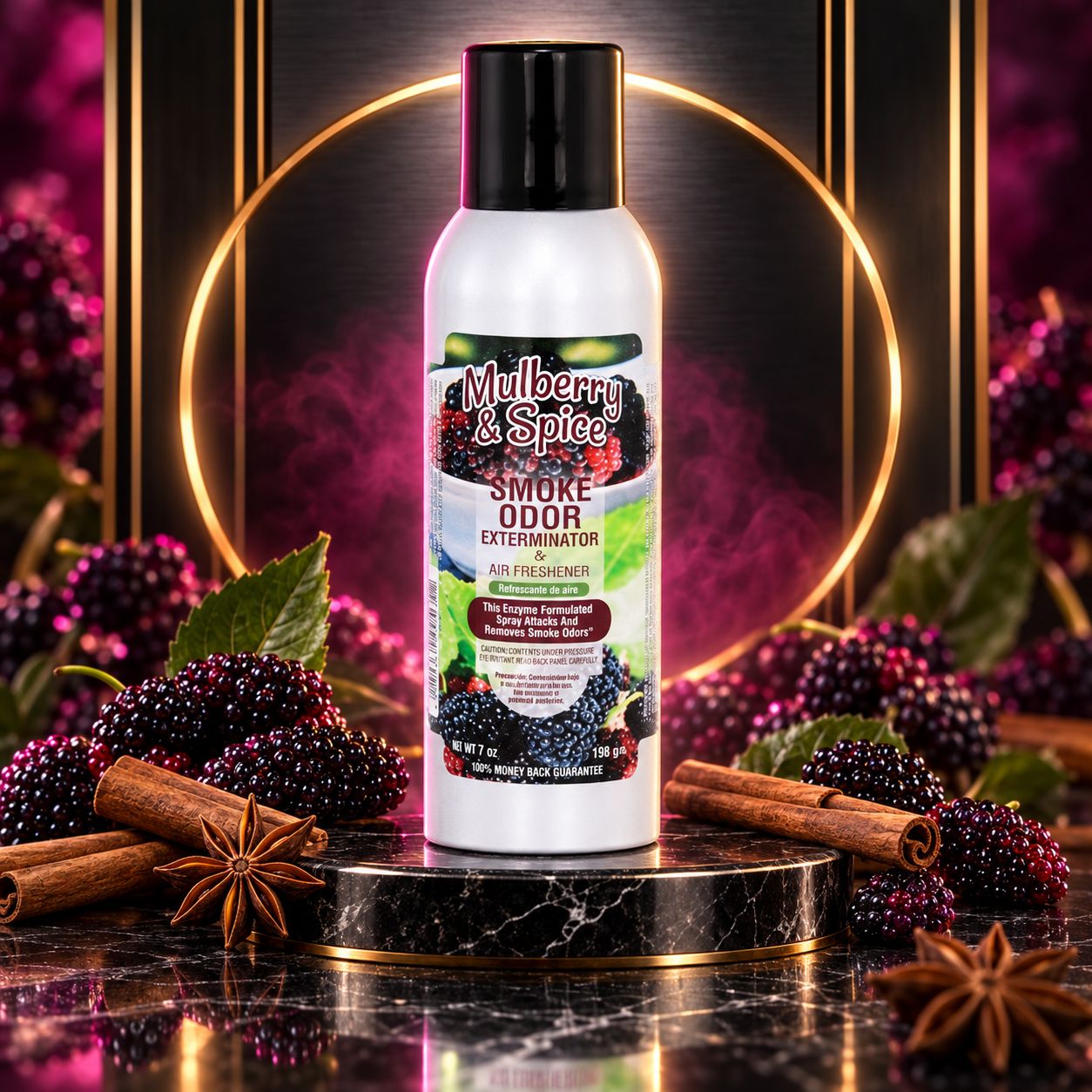 MULBERRY & SPICE SMOKE ODOR EXTERMINATOR & AIR FRESHENER 7OZ MULBERRY & SPICE SMOKE ODOR EXTERMINATOR & AIR FRESHENER 7OZ