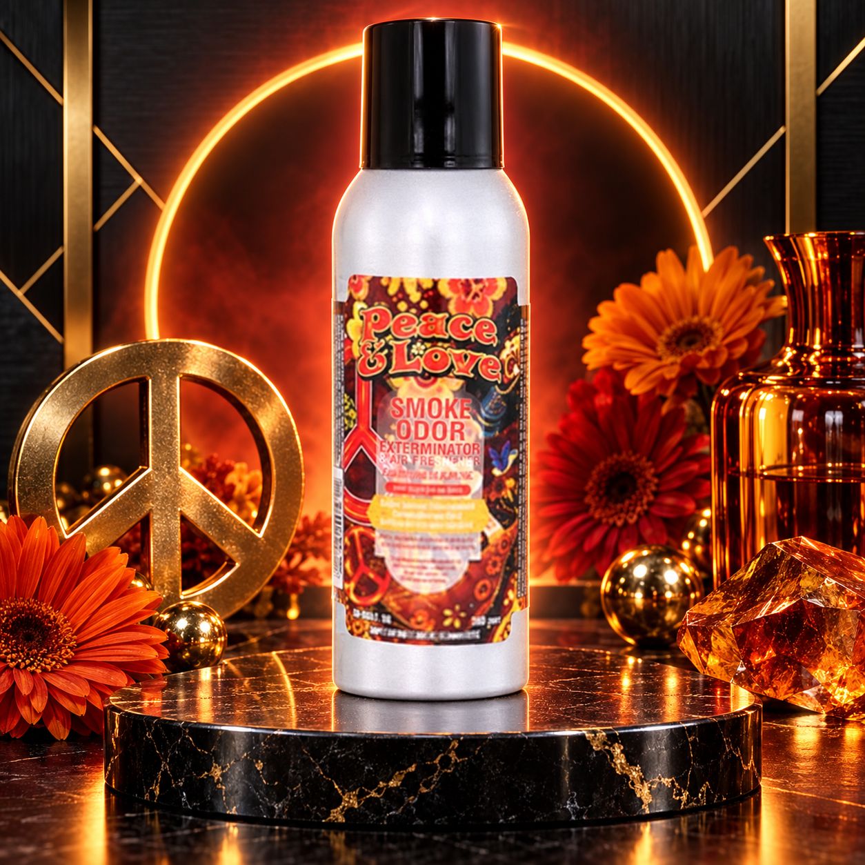 PEACE AND LOVE SMOKE ODOR EXTERMINATOR & AIR FRESHENER 7OZ PEACE AND LOVE SMOKE ODOR EXTERMINATOR & AIR FRESHENER 7OZ