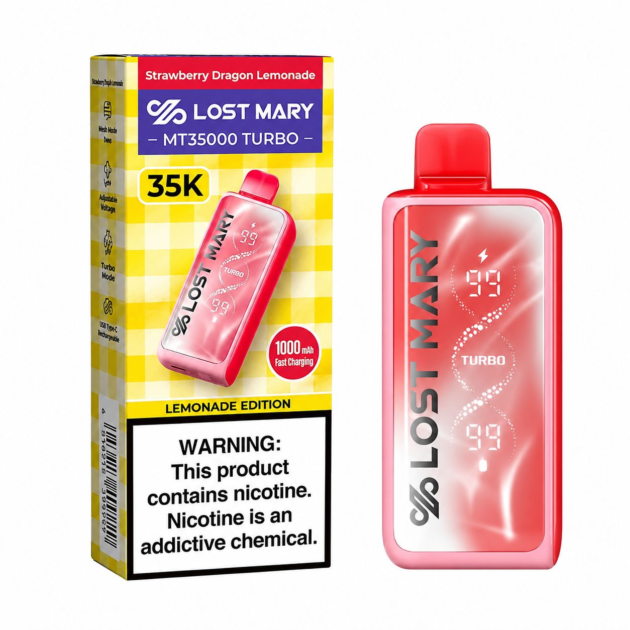 LOST MARY 35K TURBO STRAWBERRY DRAGON LEMONADE LOST MARY 35K TURBO STRAWBERRY DRAGON LEMONADE