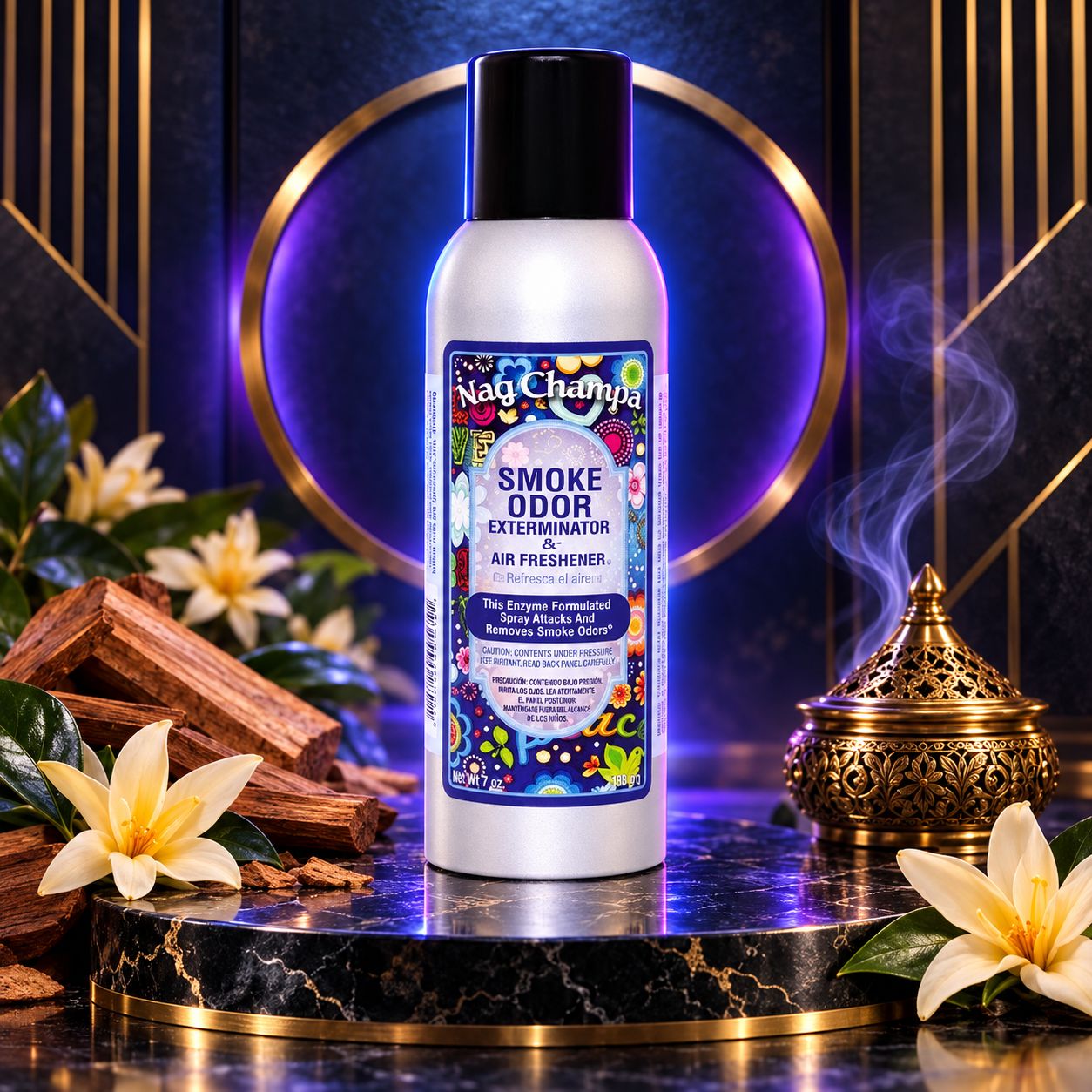 NAG CHAMPA SMOKE ODOR EXTERMINATOR & AIR FRESHENER 7OZ NAG CHAMPA SMOKE ODOR EXTERMINATOR & AIR FRESHENER 7OZ