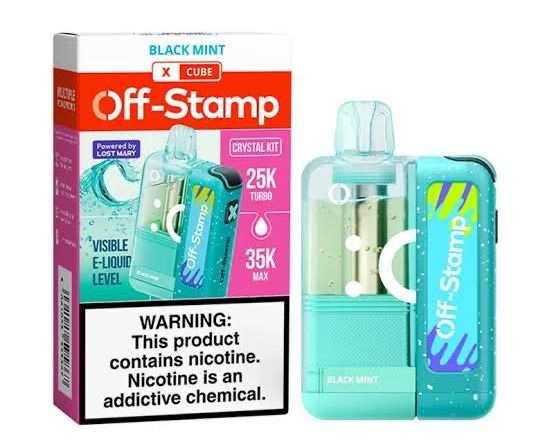 OFF-STAMP VISABLE E-LIQUID LEVEL BLACK MINT OFF-STAMP VISABLE E-LIQUID LEVEL BLACK MINT