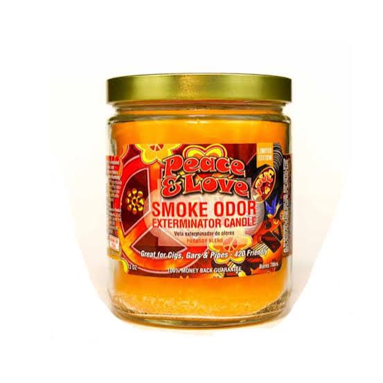 PEACE & LOVE SMOKE ODOR EXTEMINATOR CANDLE 13OZ PEACE & LOVE SMOKE ODOR EXTEMINATOR CANDLE 13OZ