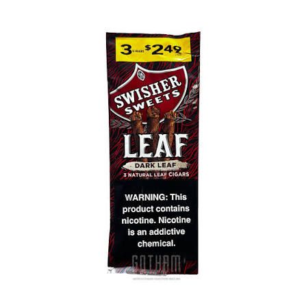 SWISHER SWEETS LEAF 3/ 2.49 DARK LEAF SWISHER SWEETS LEAF 3/ 2.49 DARK LEAF