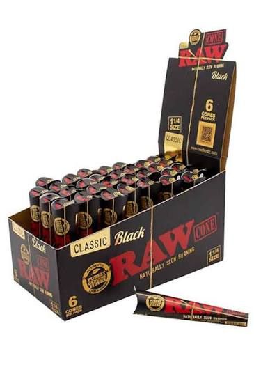 RAW CLASSIC BLACK 6 PACK CONES RAW CLASSIC BLACK 6 PACK CONES