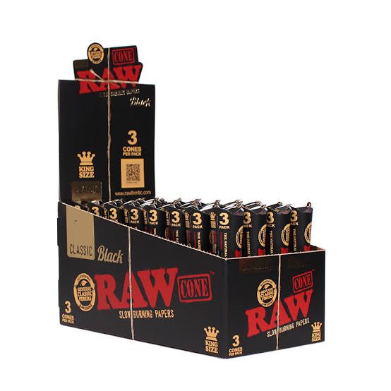 RAW CLASSIC BLACK 3 PACK CONES RAW CLASSIC BLACK 3 PACK CONES