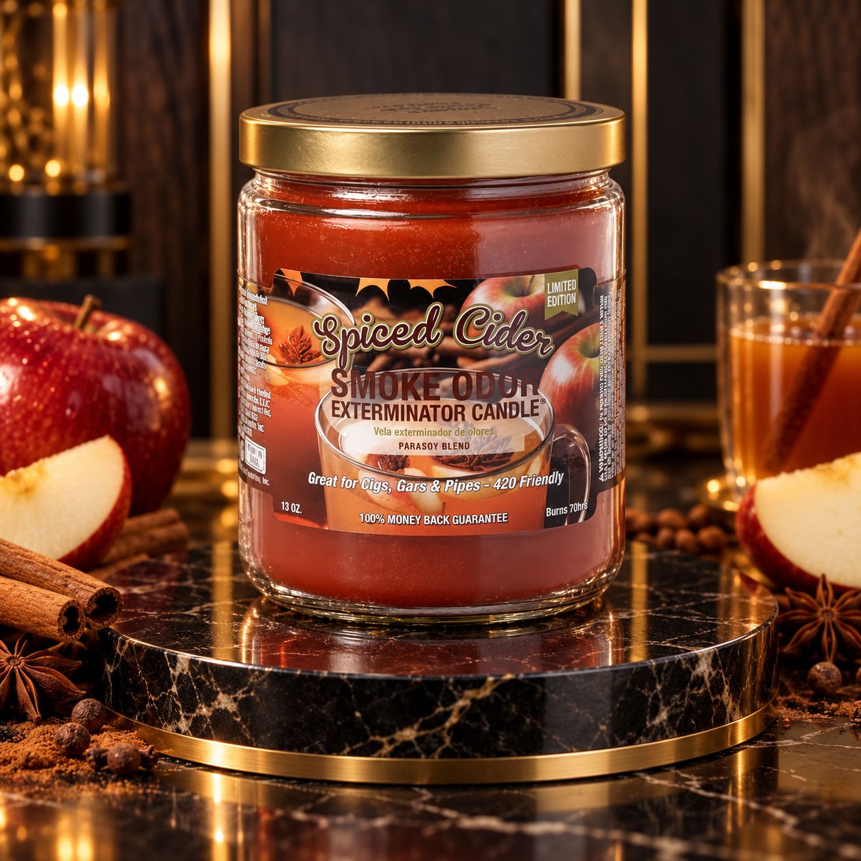 SPICED CIDER SMOKE ODOR EXTEMINATOR CANDLE 13OZ SPICED CIDER SMOKE ODOR EXTEMINATOR CANDLE 13OZ