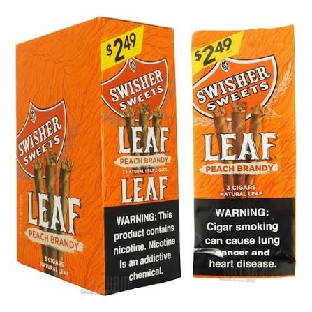 SWISHER SWEETS LEAF 3/ 2.49 PEACH BRANDY SWISHER SWEETS LEAF 3/ 2.49 PEACH BRANDY