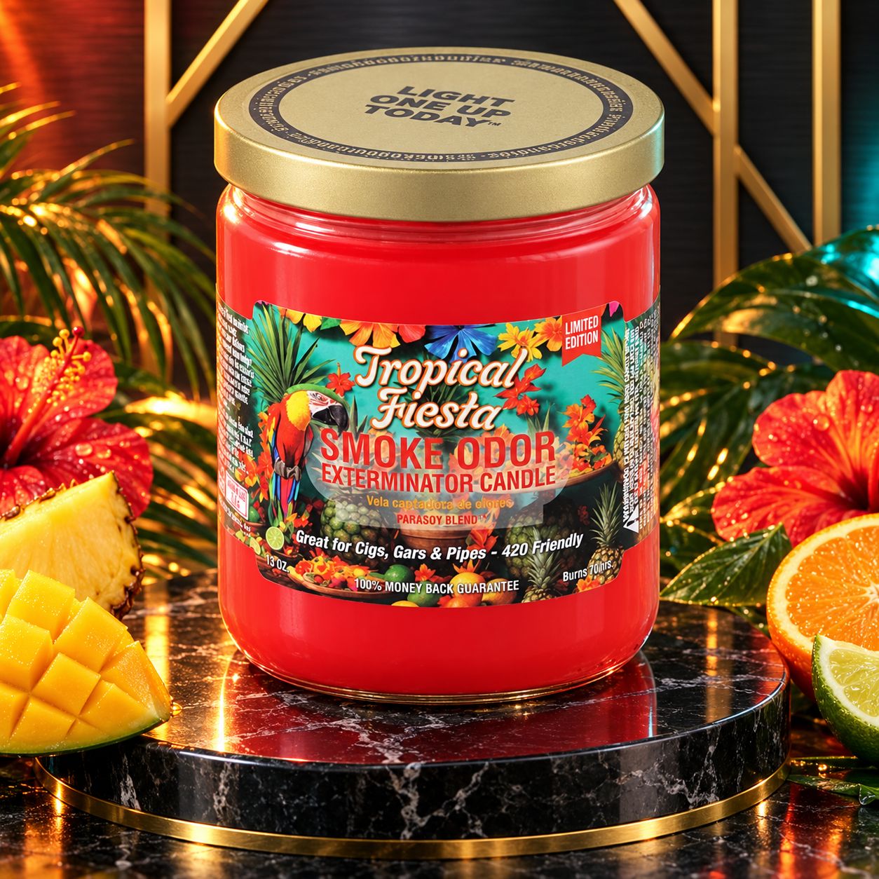 TROPICAL FIESTA SMOKE ODOR EXTEMINATOR CANDLE 13OZ