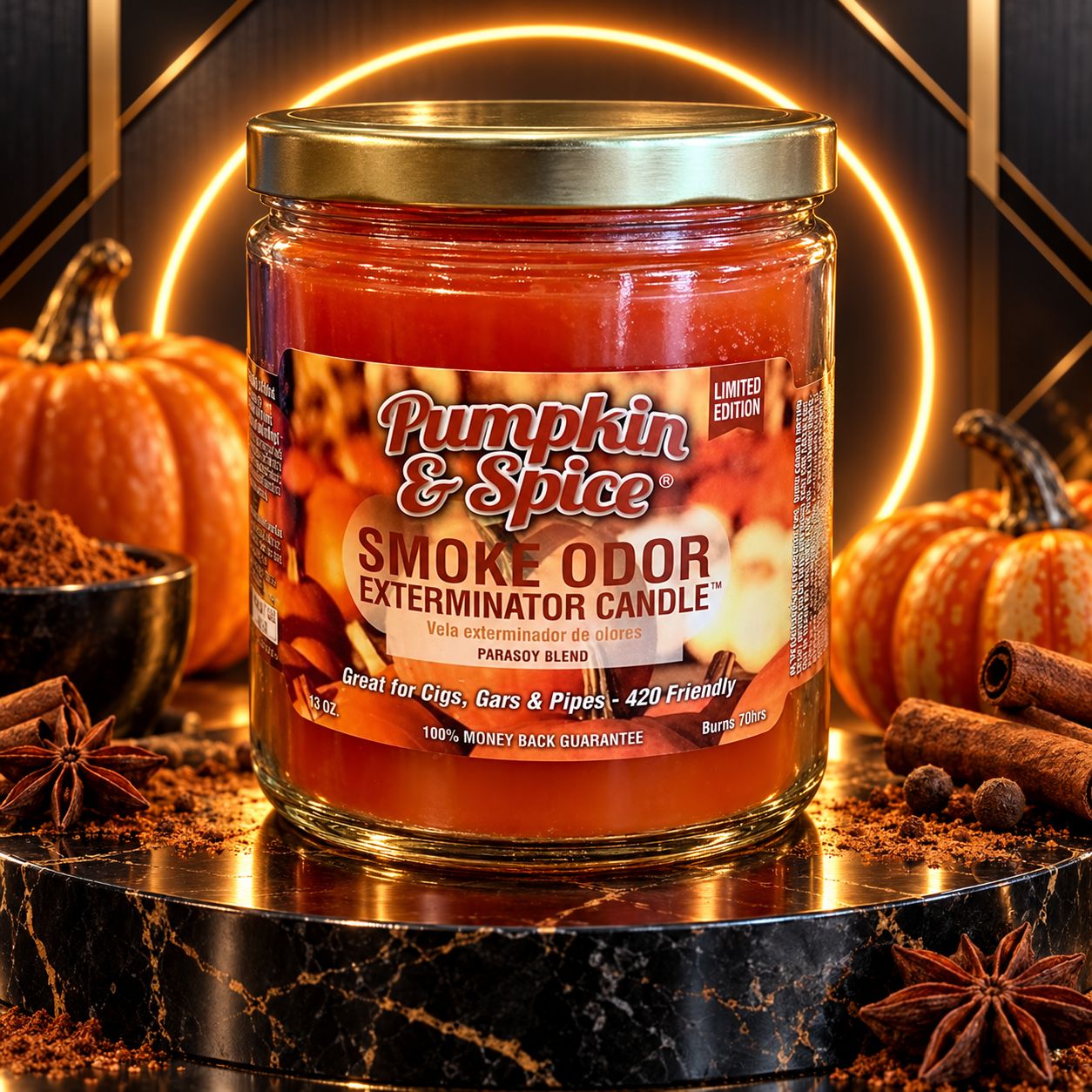 PUMPKIN & SPICE SMOKE ODOR EXTEMINATOR CANDLE 13OZ PUMPKIN & SPICE SMOKE ODOR EXTEMINATOR CANDLE 13OZ