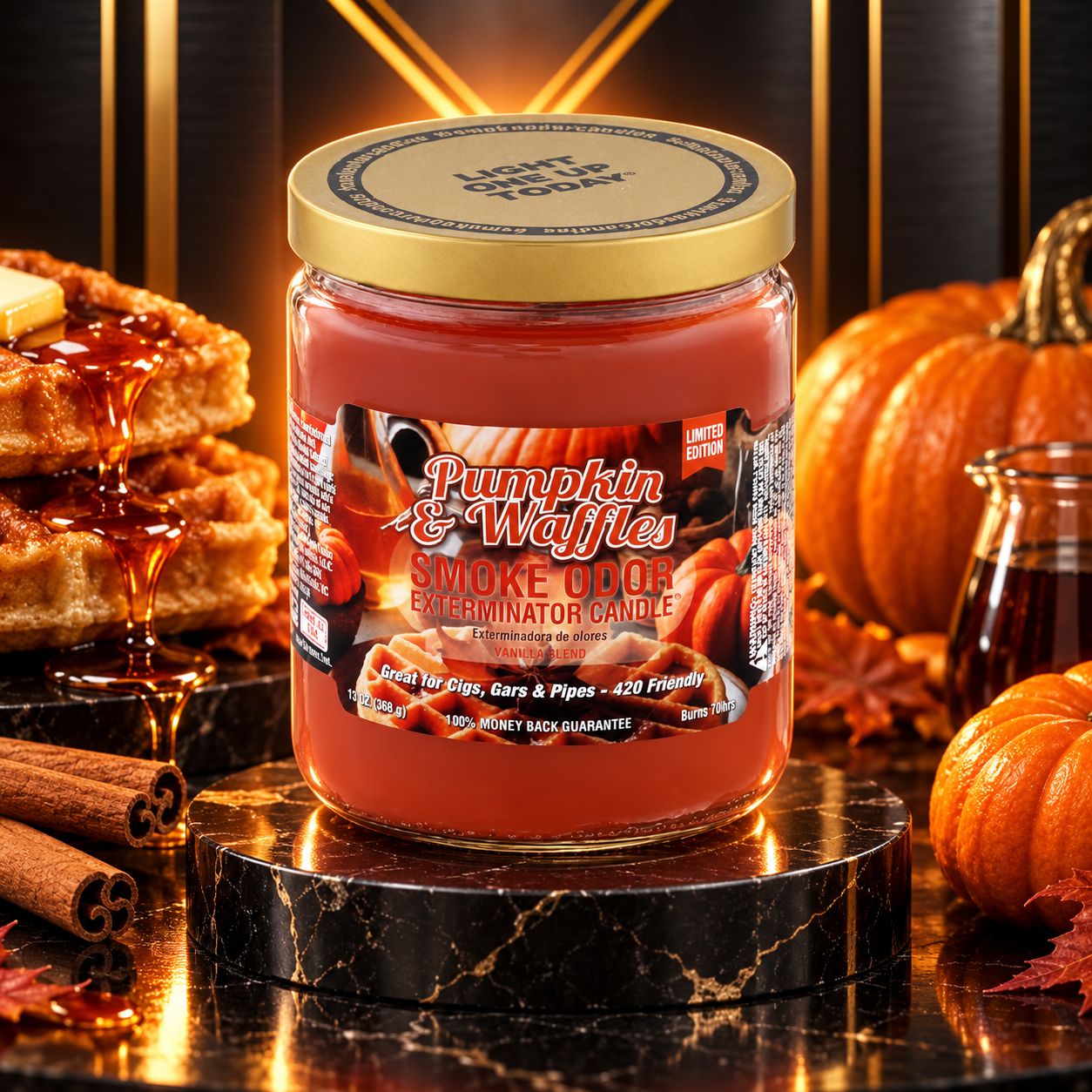 PUMPKIN & WAFFLES SMOKE ODOR EXTEMINATOR CANDLE 13OZ PUMPKIN & WAFFLES SMOKE ODOR EXTEMINATOR CANDLE 13OZ