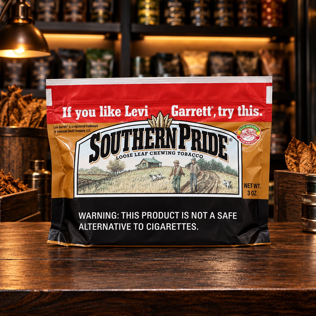SOUTHERN PRIDE LOOSE LEAF CHEEWING TOBACCO 3 OZ SOUTHERN PRIDE LOOSE LEAF CHEEWING TOBACCO 3 OZ