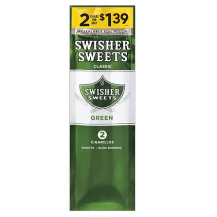 SWISHER SWEETS 2/ 1.39 GREEN SWISHER SWEETS 2/ 1.39 GREEN