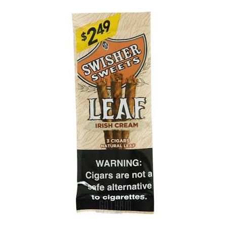 SWISHER SWEETS LEAF 3 CIGARS IRISH CREAM SWISHER SWEETS LEAF 3 CIGARS IRISH CREAM