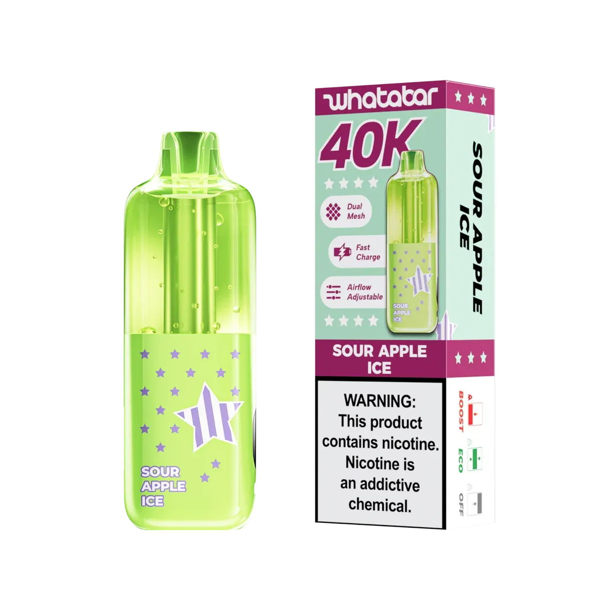WHATABAR 40K SOUR APPLE ICE