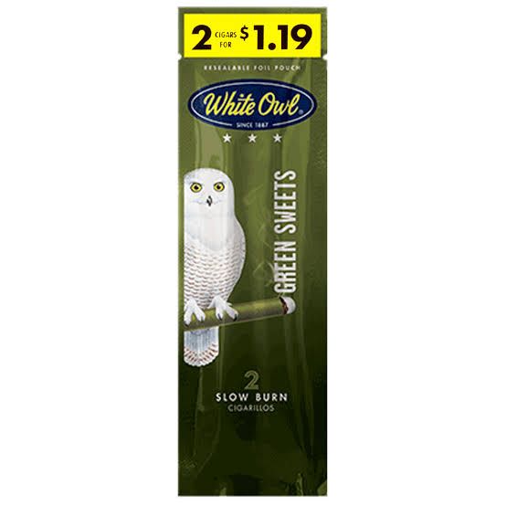 WHITE OWL 2 FOR 1.19 GREEN SWEETS WHITE OWL 2 FOR 1.19 GREEN SWEETS