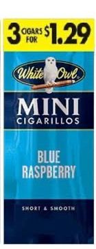WHITE OWL MINI CIGARILLOS 3/1.29 BLUE RASPBERRY WHITE OWL MINI CIGARILLOS 3/1.29 BLUE RASPBERRY