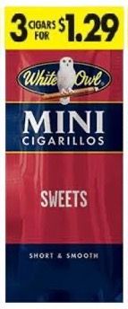 WHITE OWL MINI CIGARILLOS 3/1.29 SWEET