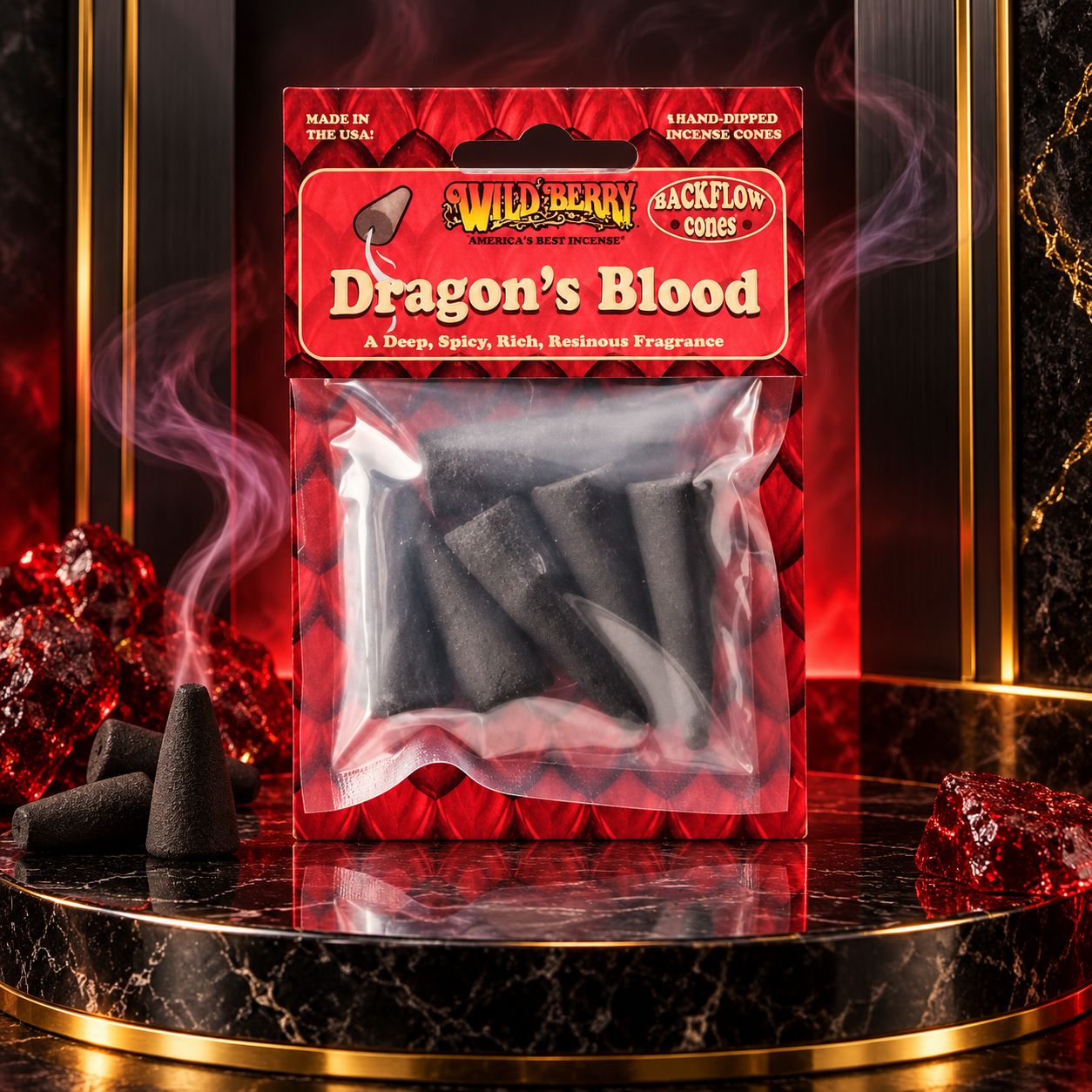 WILD BERRY BACKFLOW CONES DRAGONS BLOOD WILD BERRY BACKFLOW CONES DRAGONS BLOOD