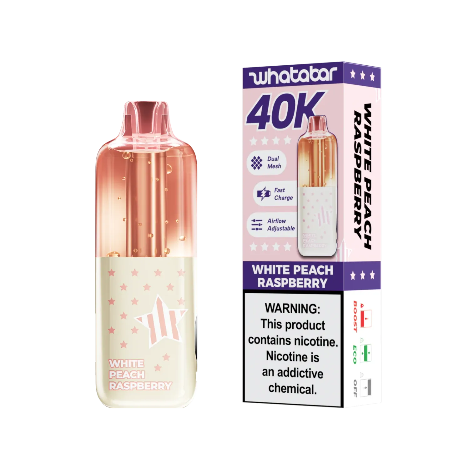 WHATABAR 40K WHITE PEACH RASPBERRY