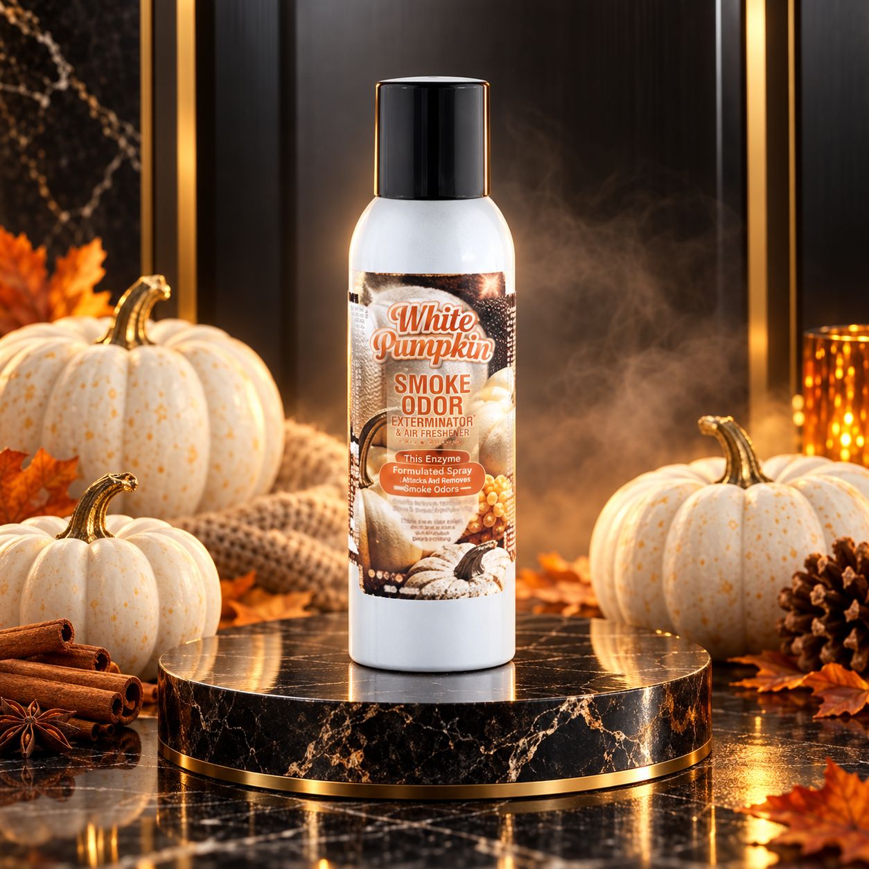 WHITE PUMPKIN SMOKE ODOR EXTERMINATOR &amp; AIR FRESHENER 7OZ