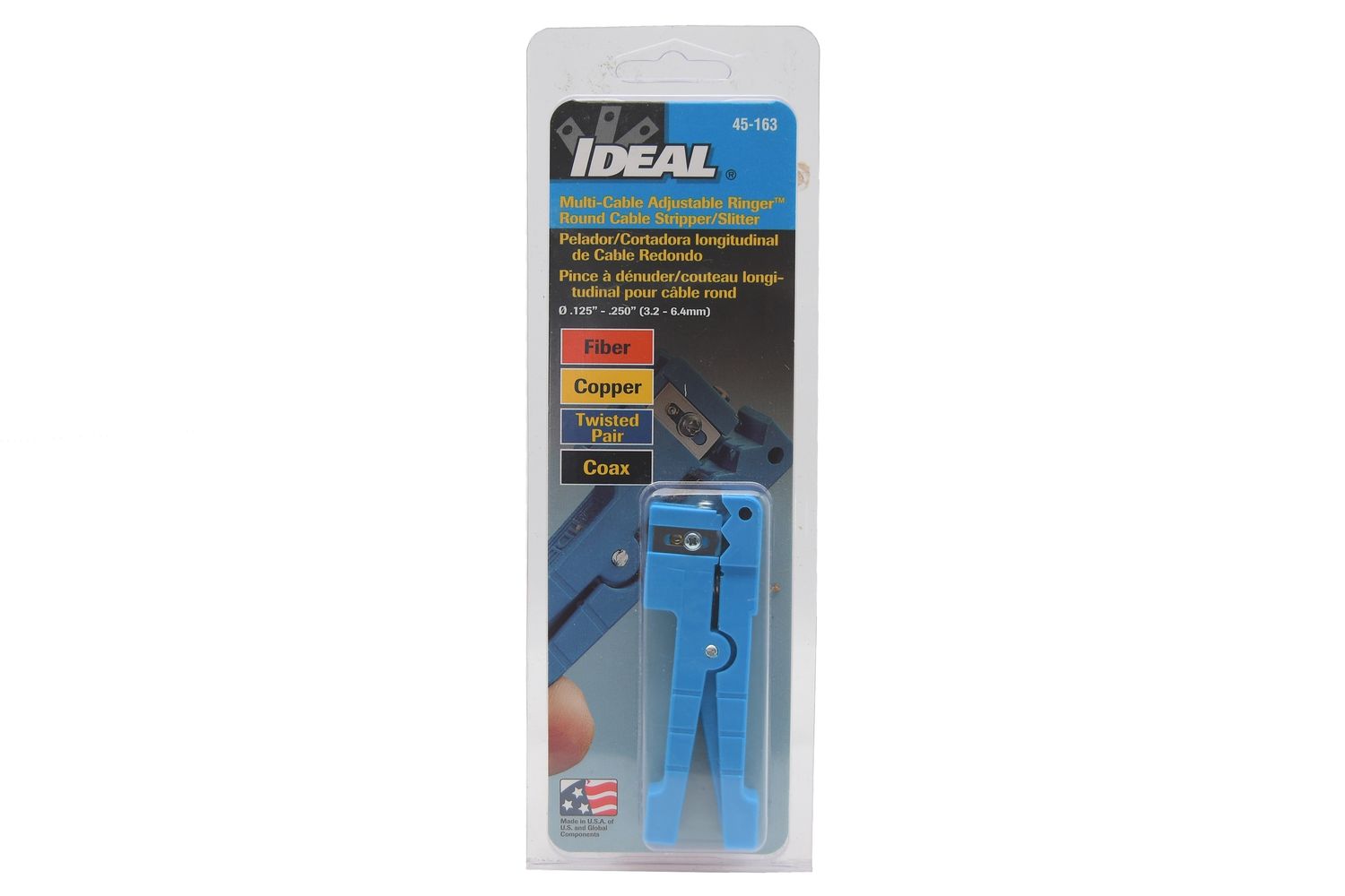 IDEAL Multi-Cable Adjustable Ringer | Round Cable Stripper/Slitter (Blue) 3.2-6mm