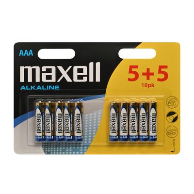 Battery Maxell Alkaline AAA 1,5V 10 Pack