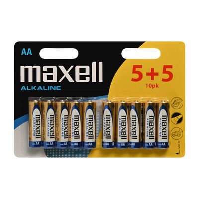 Battery Maxell Alkaline AA 10 Pack