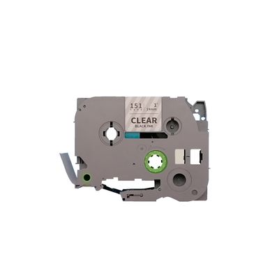 Brother like Labels 151 24mmx8m Black on Clear Laminated Printers Serie PT