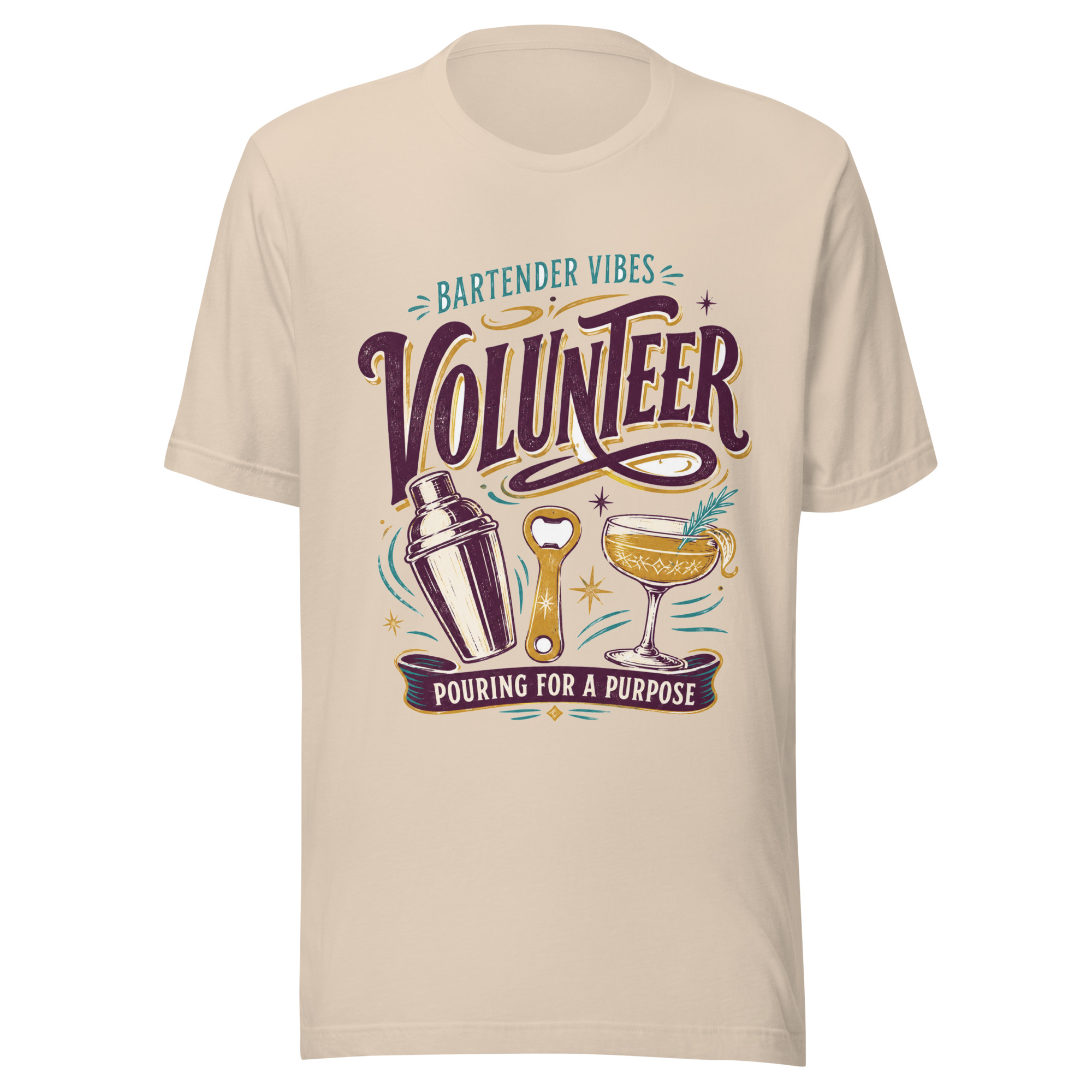 Volunteer – Pouring for a Purpose | Bartender Vibes T-Shirt