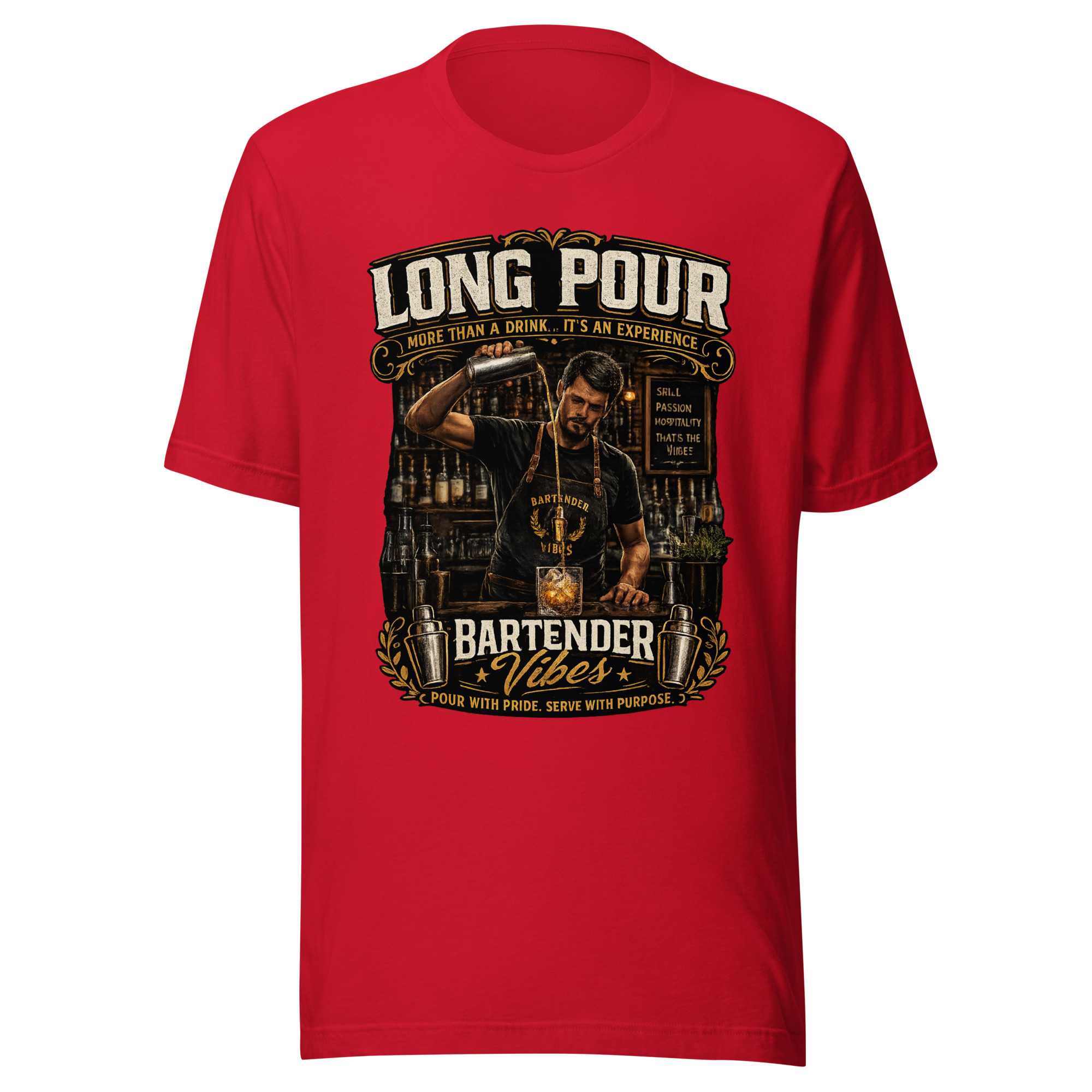 Long Pour – Bartender Vibes Unisex T-Shirt