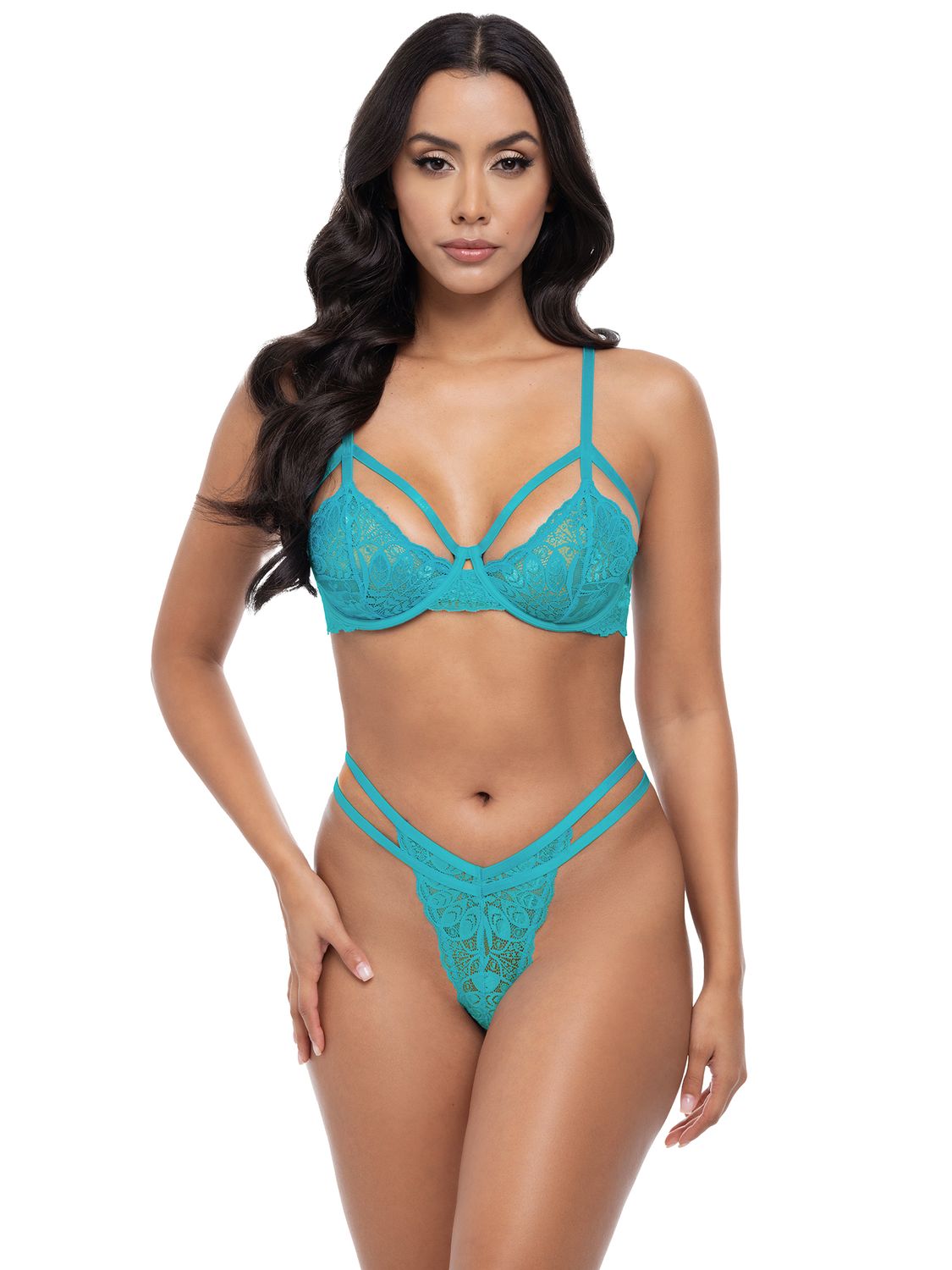 EVERLY BLOOM 2 PC SET, Color: BEACH BLUE, Size: S/M