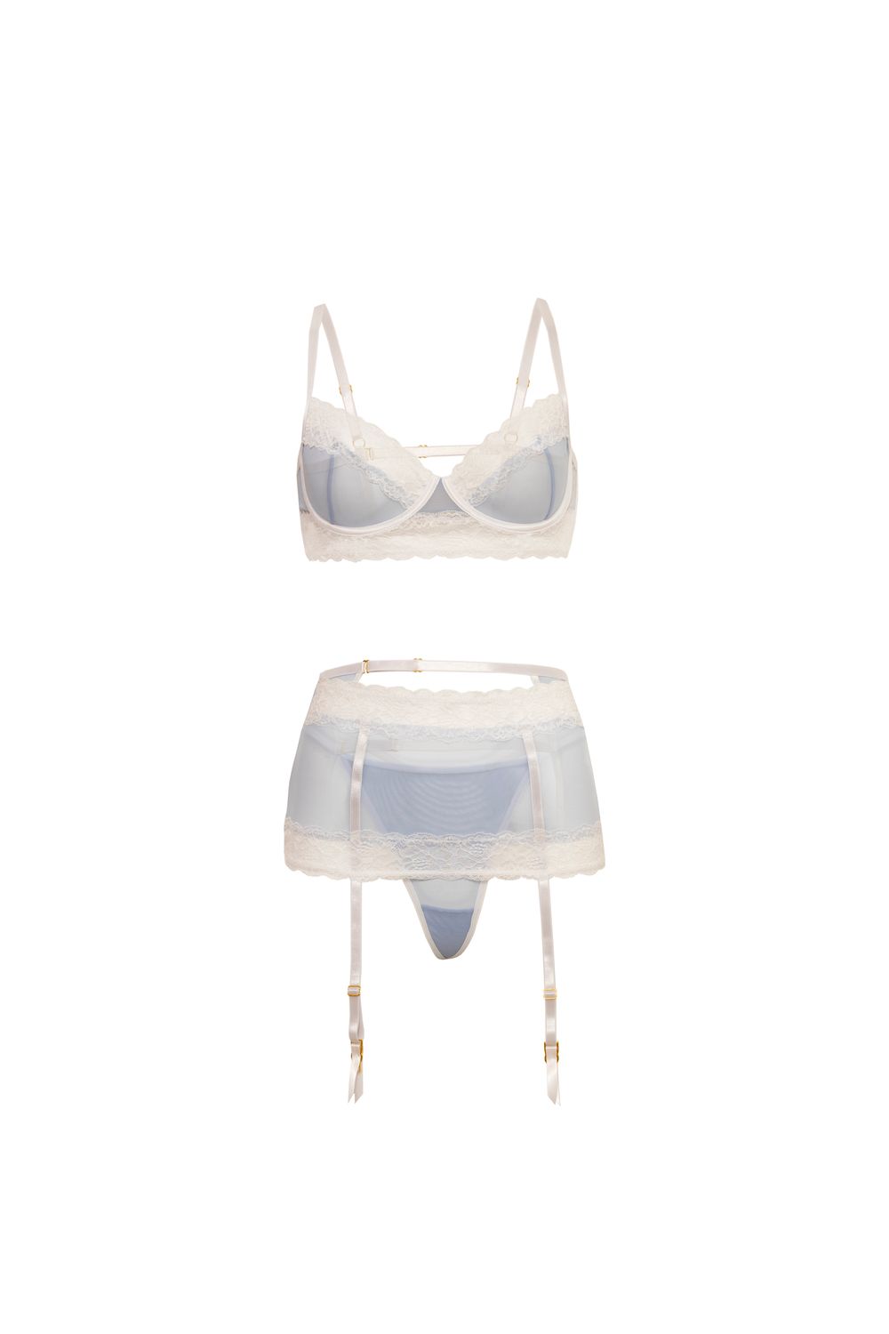 OPHELIA DUNE 3 PC SET, Color: BRIGHT WHITE/BRUNNERA BLUE, Size: S/M