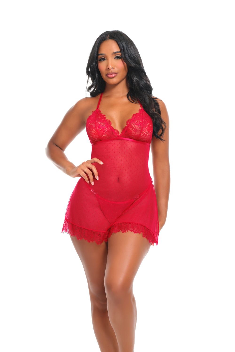 MARISOL BABYDOLL, Color: RED, Size: S/M