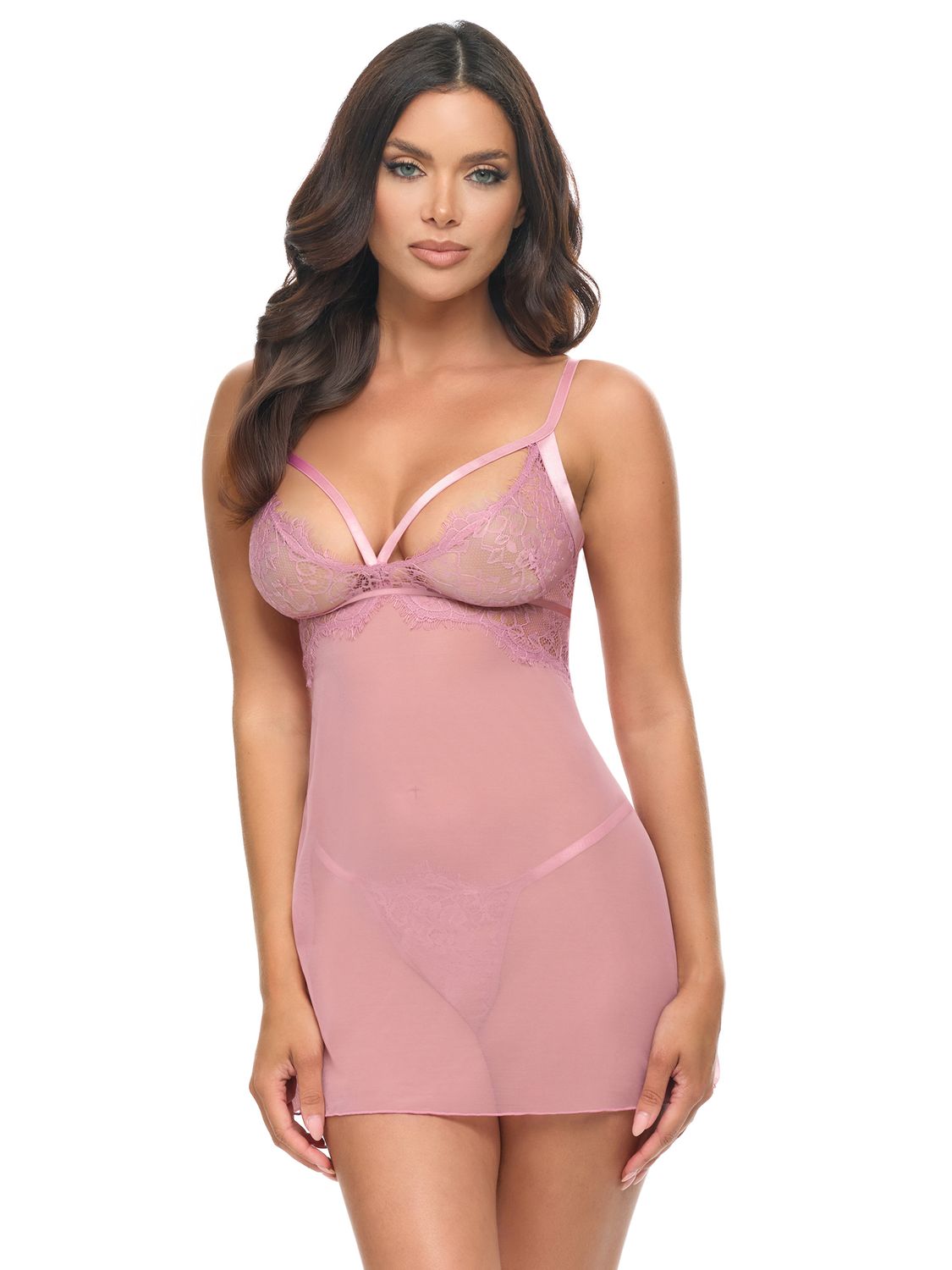 PERLE VISTA BABYDOLL, Color: LILAS, Size: L/XL
