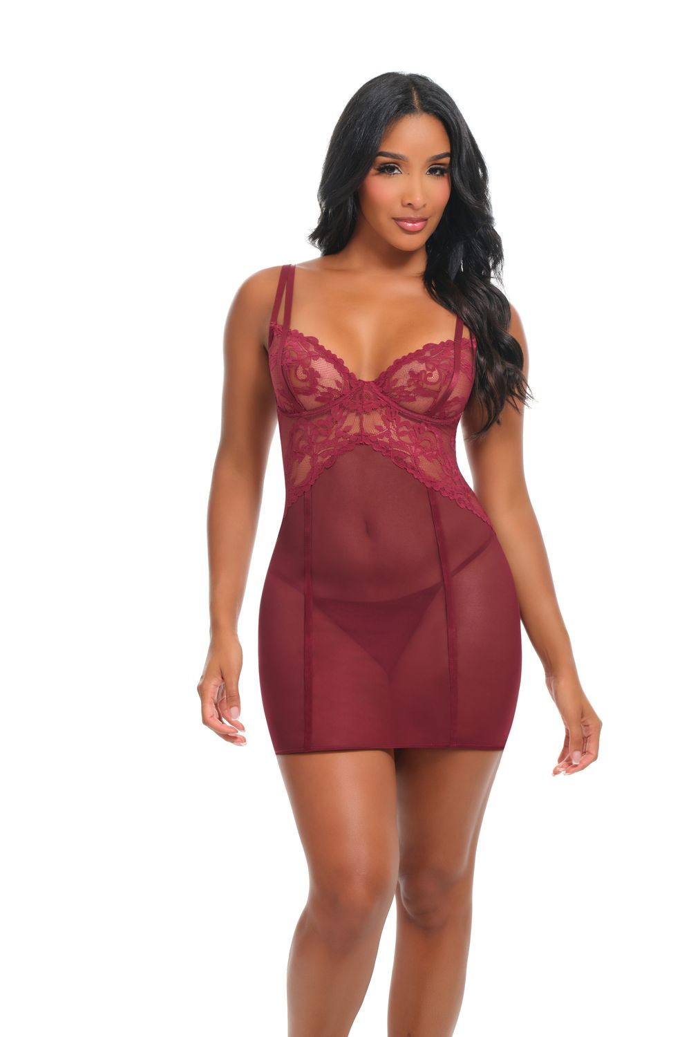 WILHELMINA BAY BABYDOLL, Color: ZINFANDEL, Size: S/M