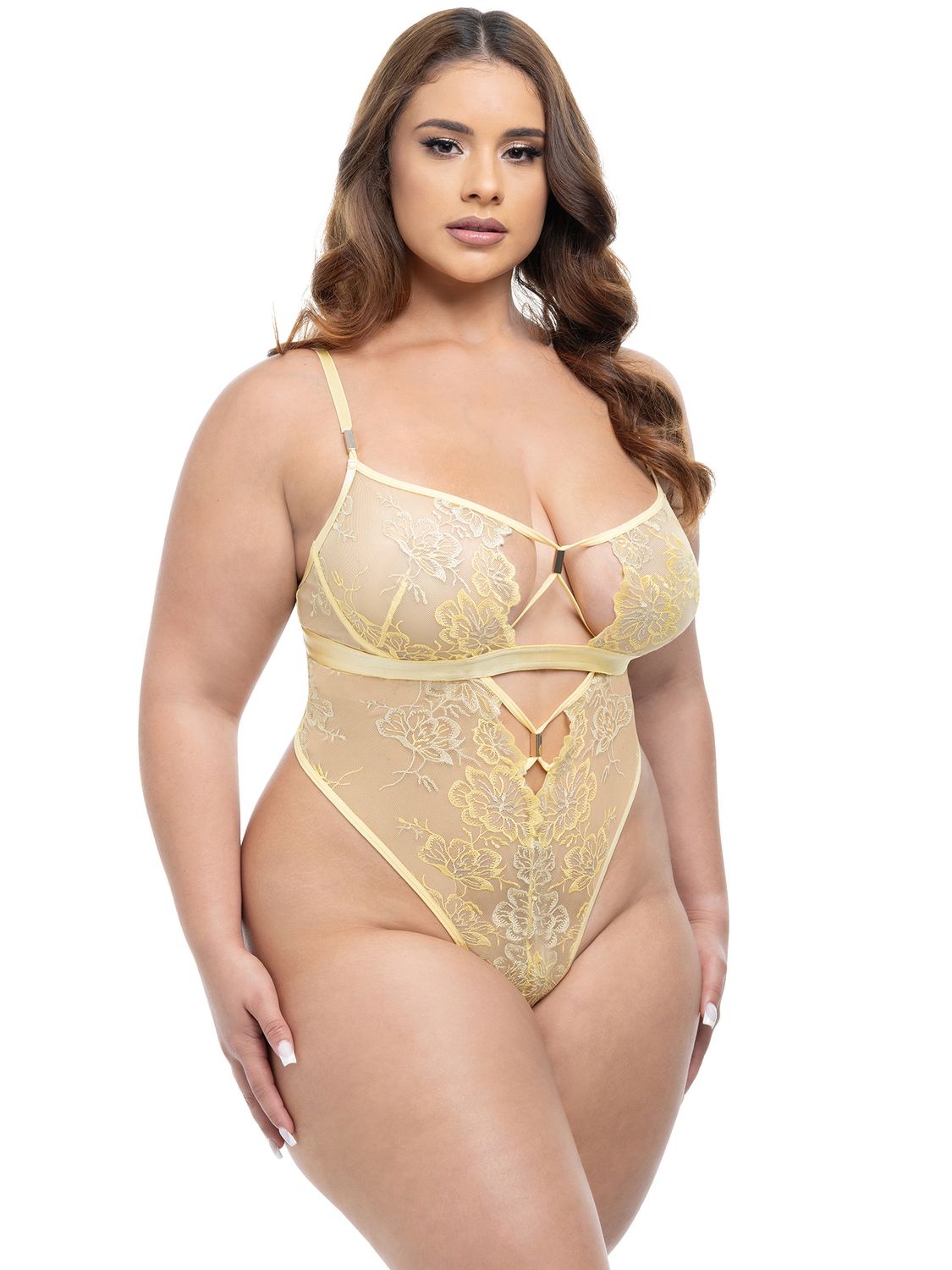SABINE POINT TEDDY PLUS, Color: BOTANICAL BLOOMS 040/BANANA, Size: 1X/2X