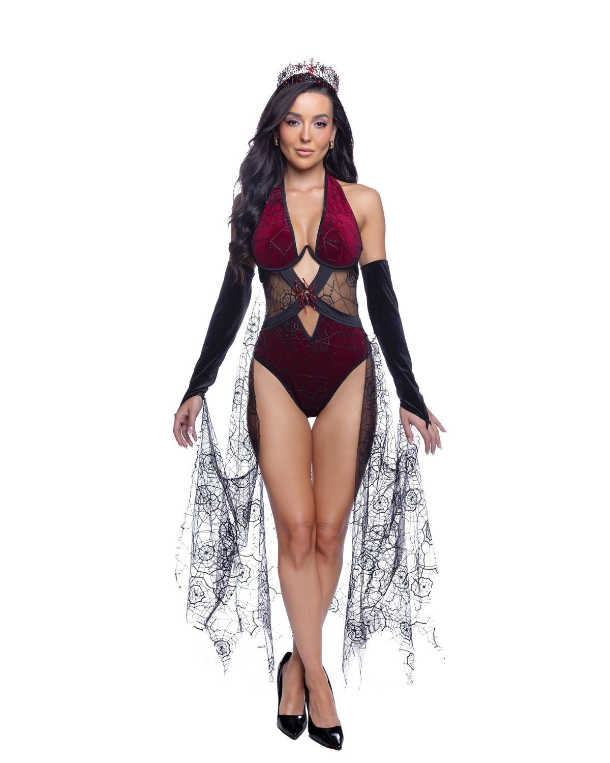 WEBBED MISTRESS, Color: burgundy-black, Size: Small