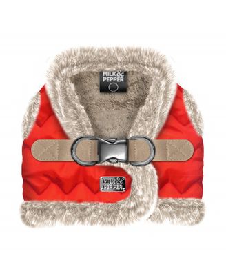 Milk&amp;Pepper Harnais Jacket Percy Vermillon / Fourrure Chinée Beige