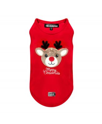 Milk&amp;Pepper T-Sweat OSWALD Velours Rouge "Merry Christmas"