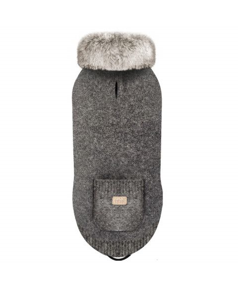 Milk&amp;Pepper Pull YELENA Gris Chiné / Col Fourrure